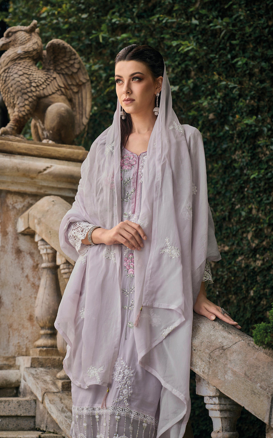 readymade Light Grey Designer Salwar Kameez