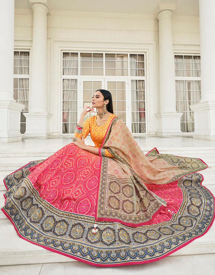Readymade Dazzling Orange Designer Gown