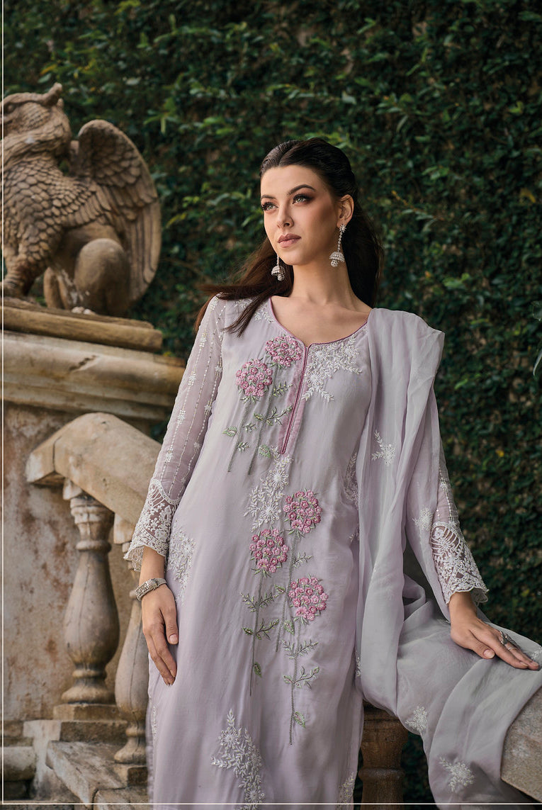 readymade Light Grey Designer Salwar Kameez