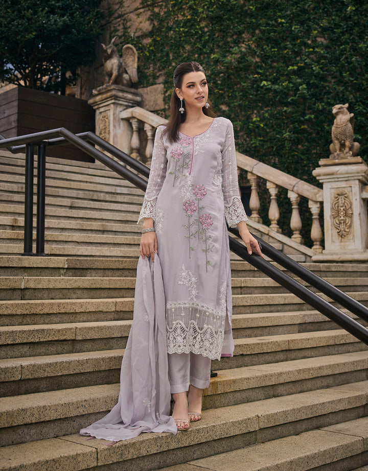 readymade Light Grey Designer Salwar Kameez