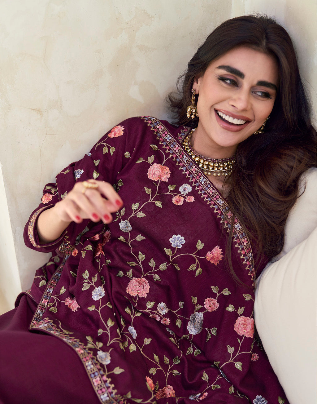 Elegance in Wine Designer Salwar Kameez