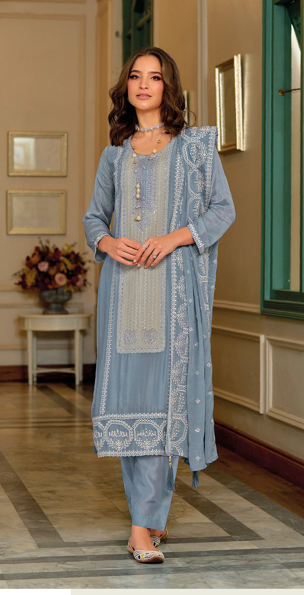 Readymade Designer Indian Salwar Kameez in Sky Blue