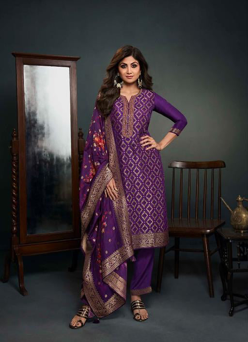 Readymade Designer Purple Salwar Kameez