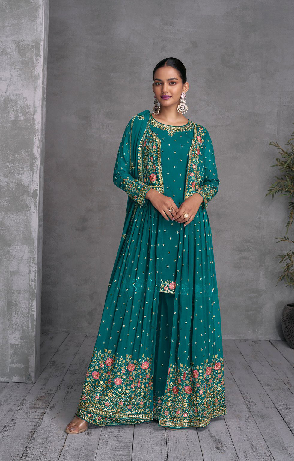 Bottle Green Designer Salwar Kameez Bottle Green Designer Salwar Kameez