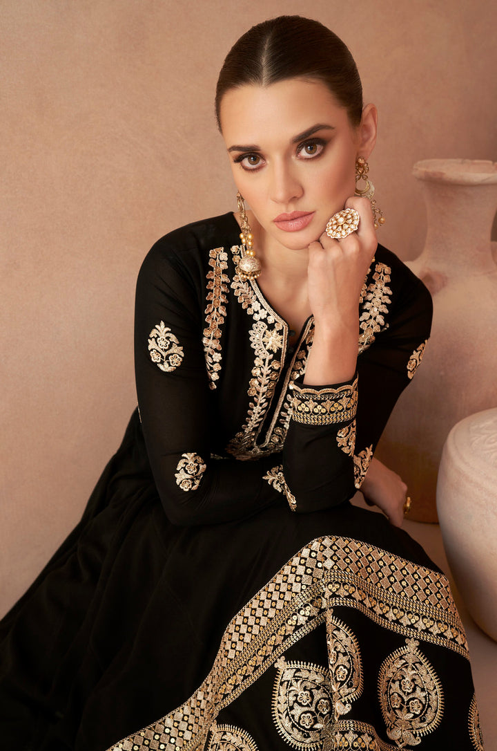 Readymade Designer Party Wear Anarkali Suit in black