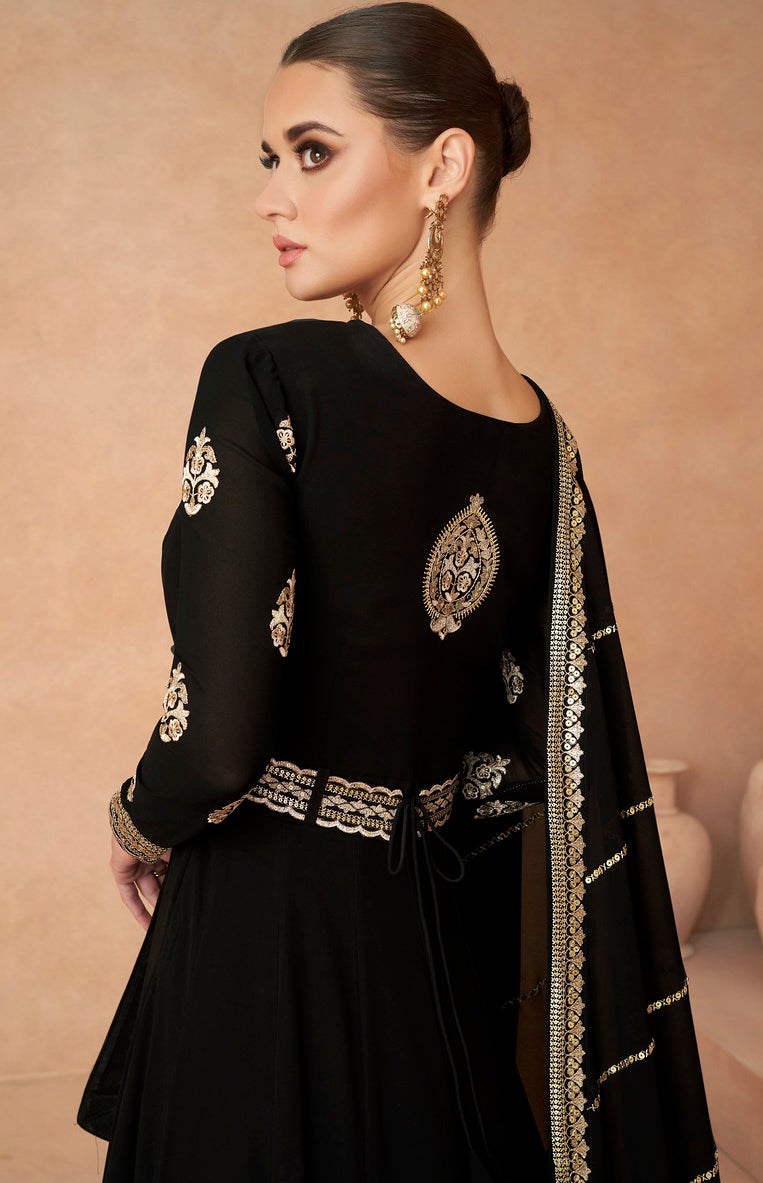 Readymade Designer Party Wear Anarkali Suit in black