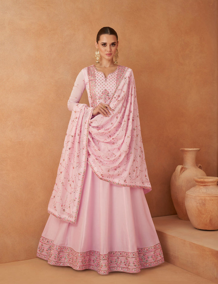 Luxurious Pink Anarkali