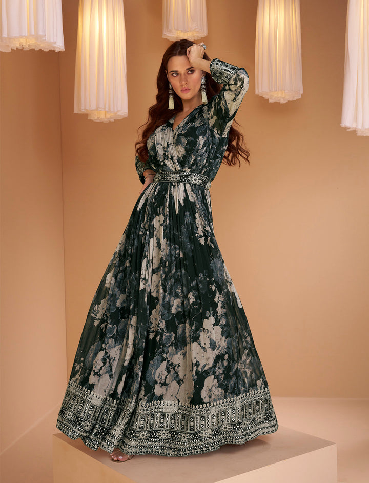 Elegance Redefined Designer Indian Anarkali in Timeless Black