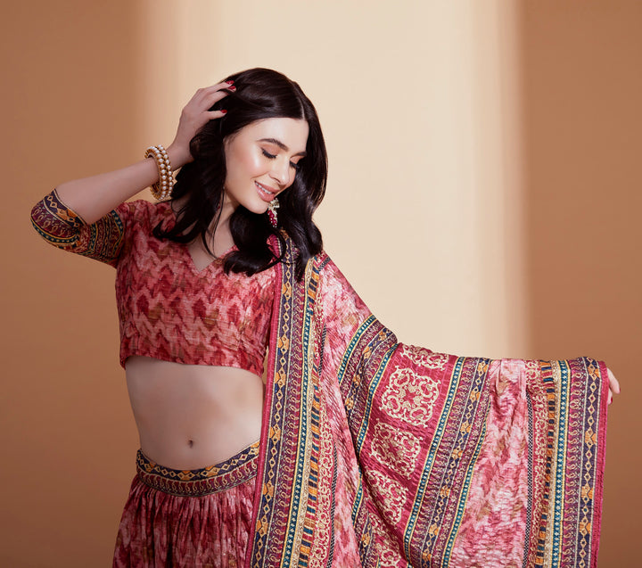 Graceful in Light Red Designer Lehenga Choli