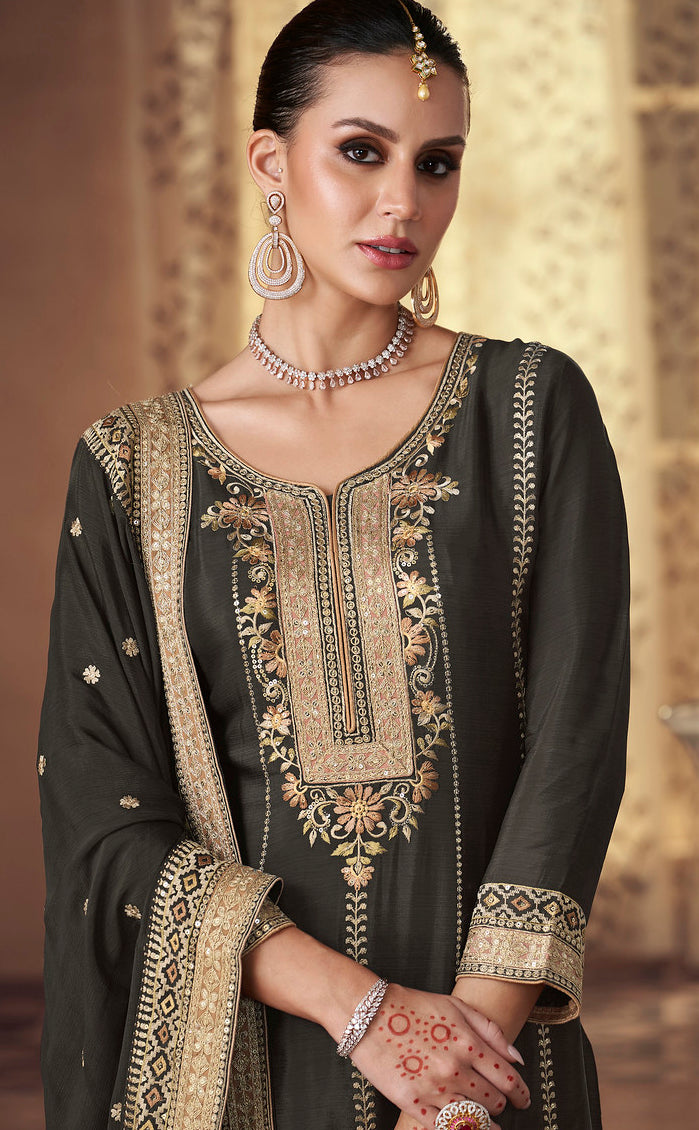 Readymade Elegant Black Designer Salwar Kameez