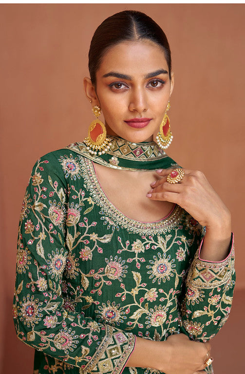 Readymade Elegant Green Designer Salwar Kameez