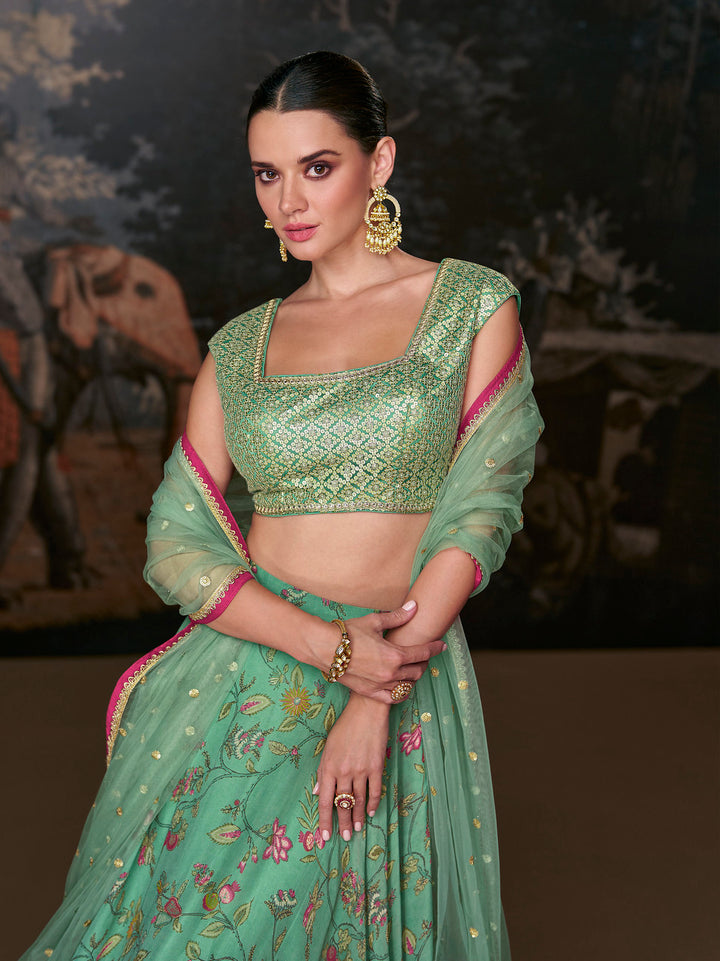 Readymade Designer Light Green Lehenga Choli