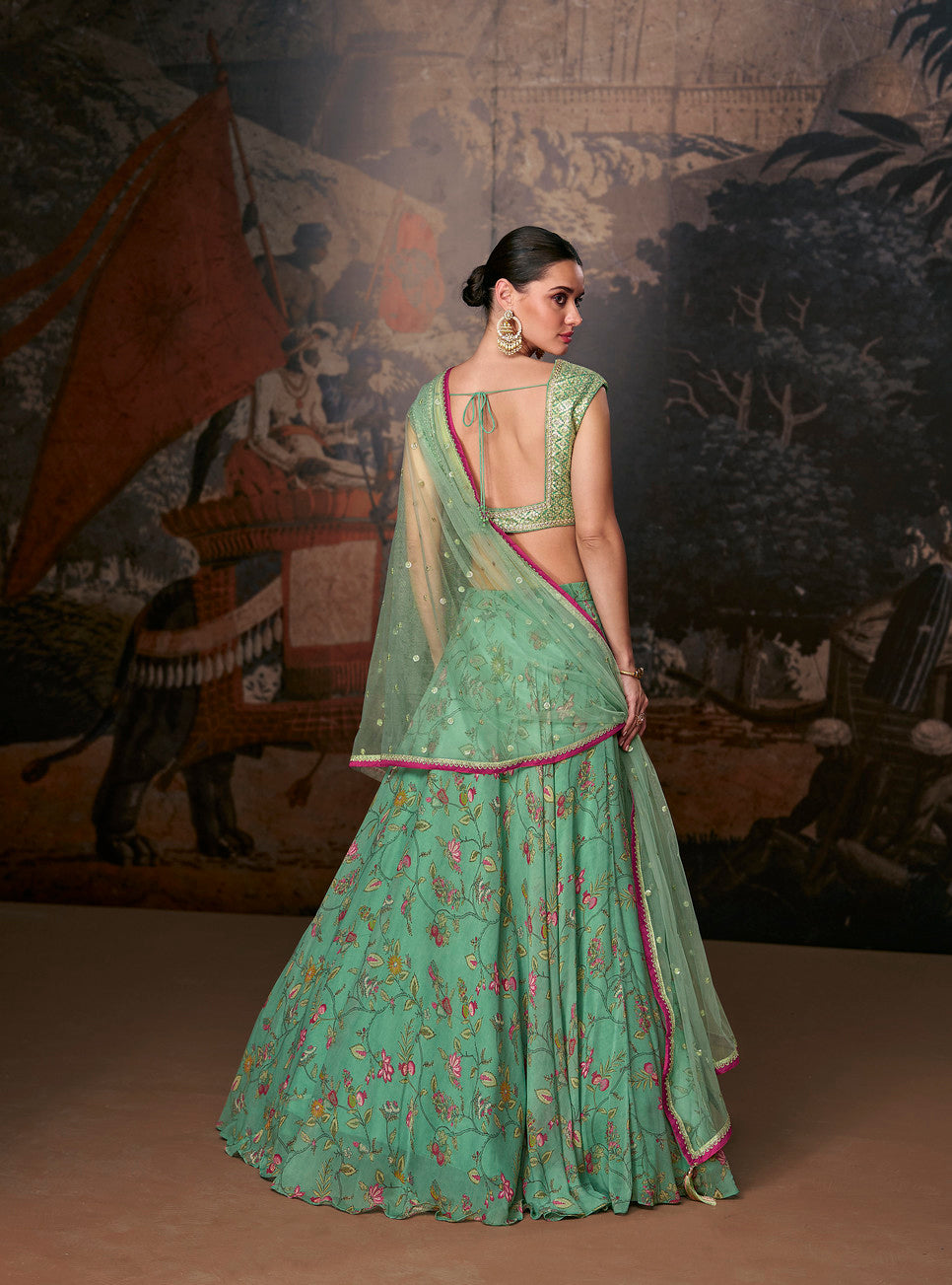 Readymade Designer Light Green Lehenga Choli