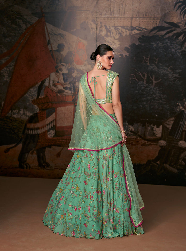 Readymade Designer Light Green Lehenga Choli