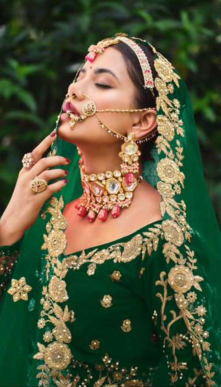 Enchanting Green Bridal Lehenga Choli