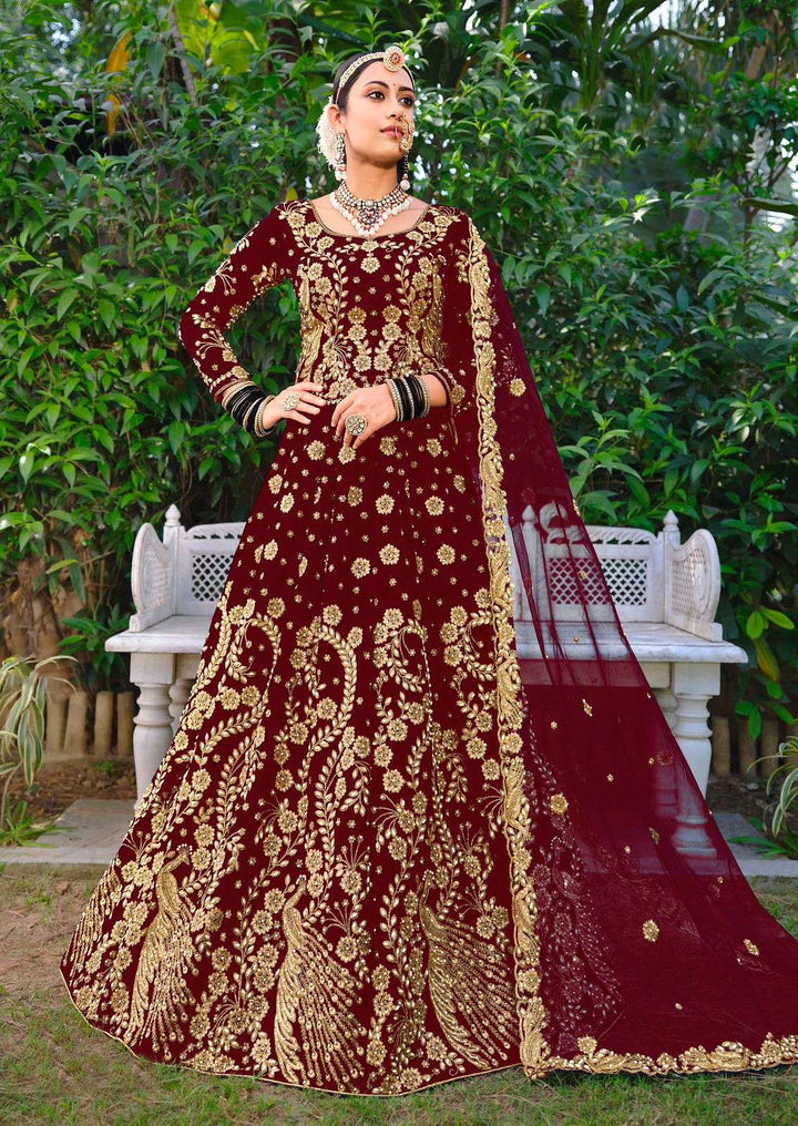 Exquisite New Maroon Red Bridal Lehenga Choli