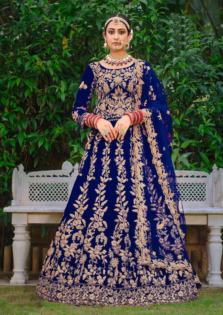 Enchanting Sapphire Blue Bridal Lehenga Choli