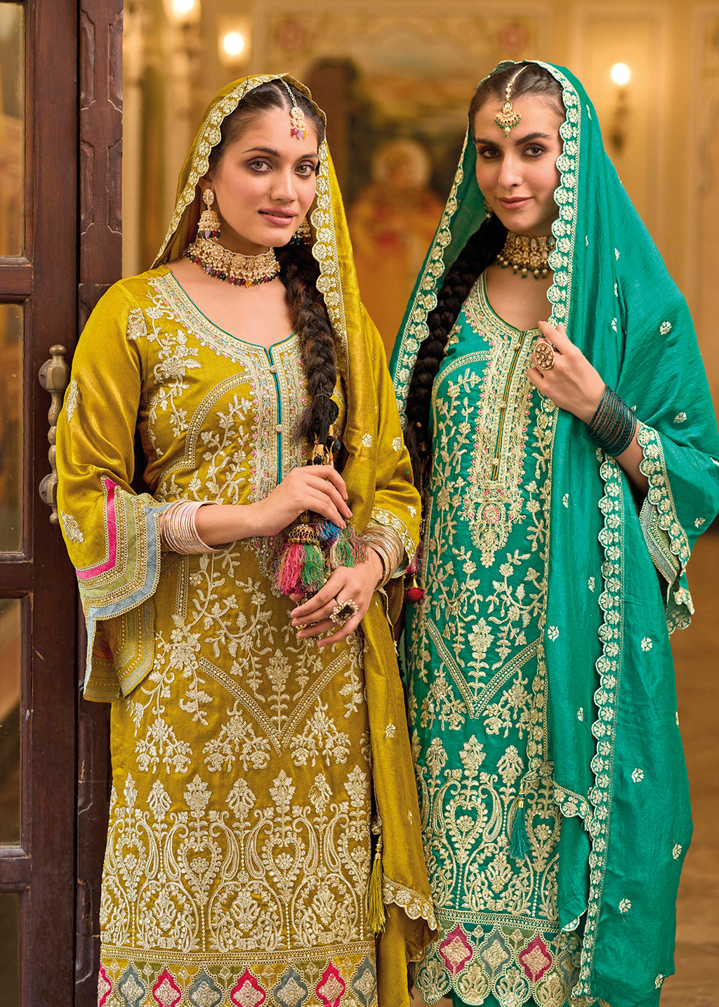 Elegance with Readymade Green Designer Salwar Kameez