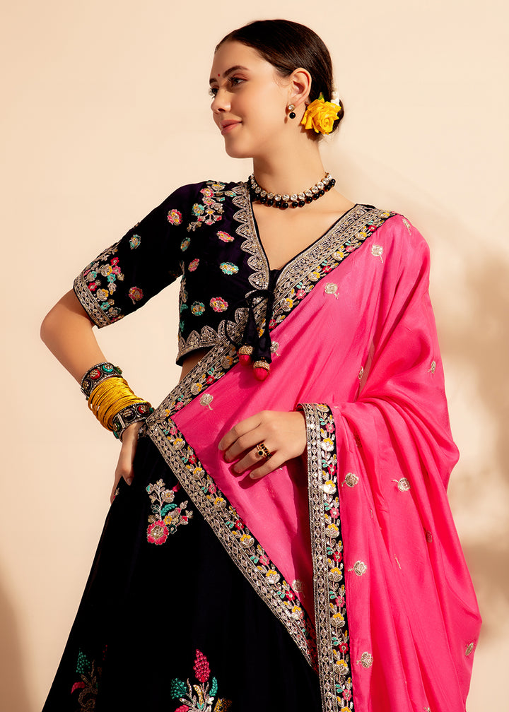 Readymade Stunning Black Designer Lehenga Choli