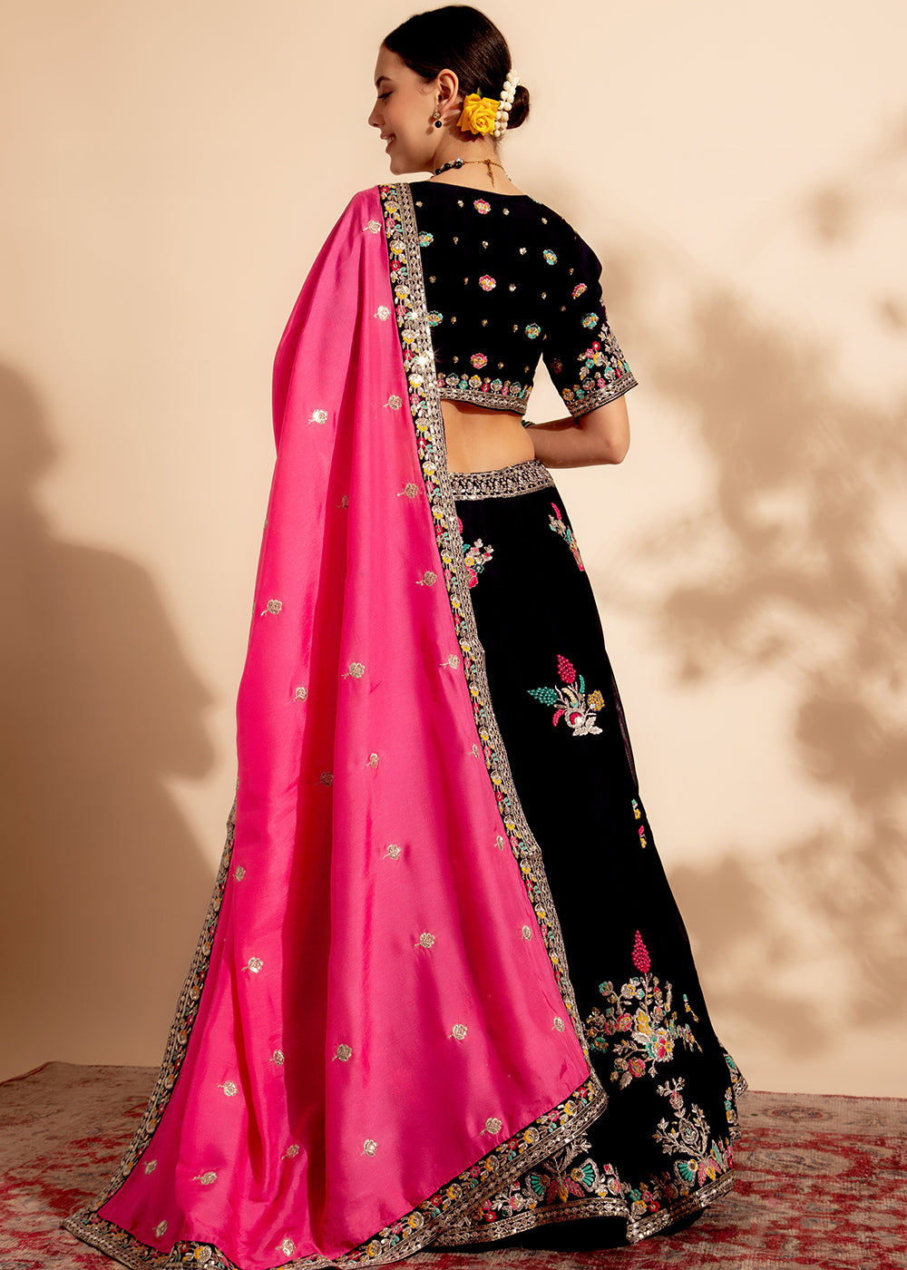 Readymade Stunning Black Designer Lehenga Choli