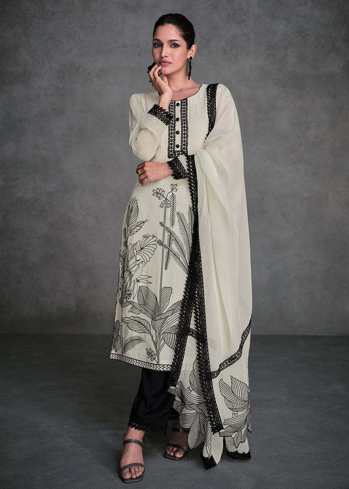 Readymade Elegant White Salwar Kameez