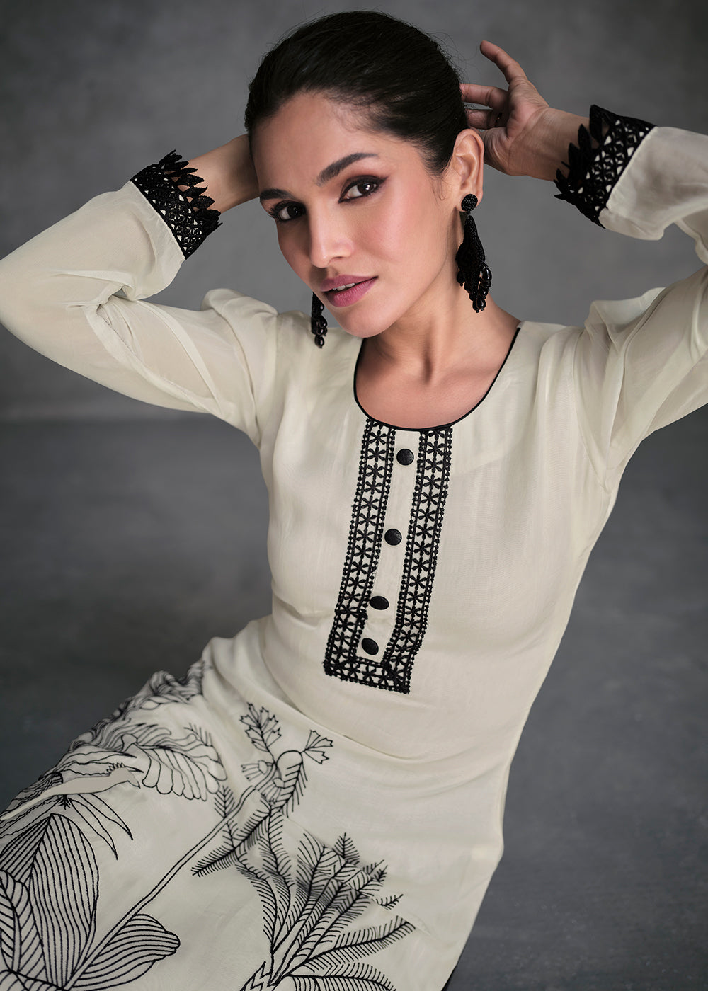 Readymade Elegant White Salwar Kameez
