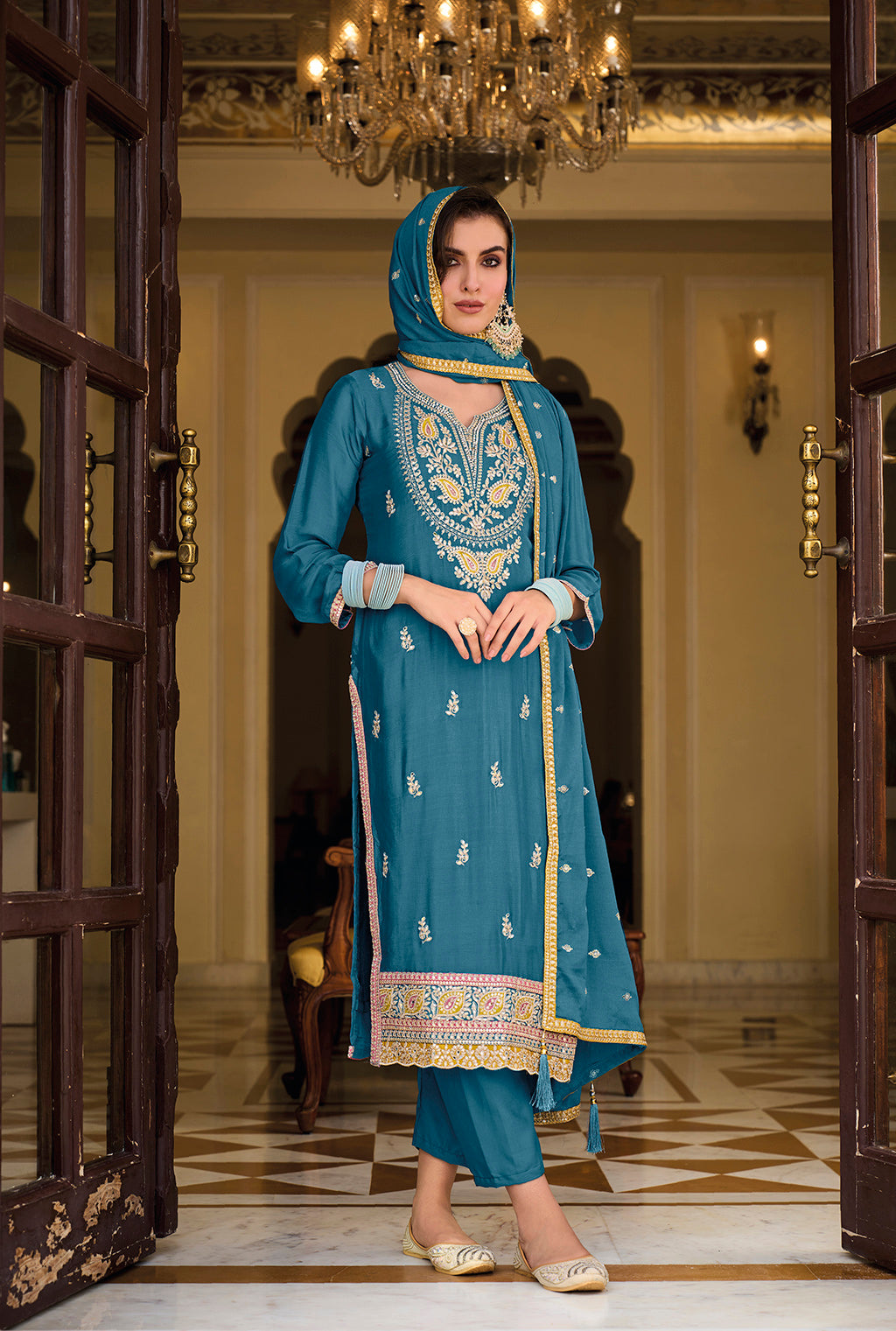 Readymade Royal Blue Designer Salwar Kameez