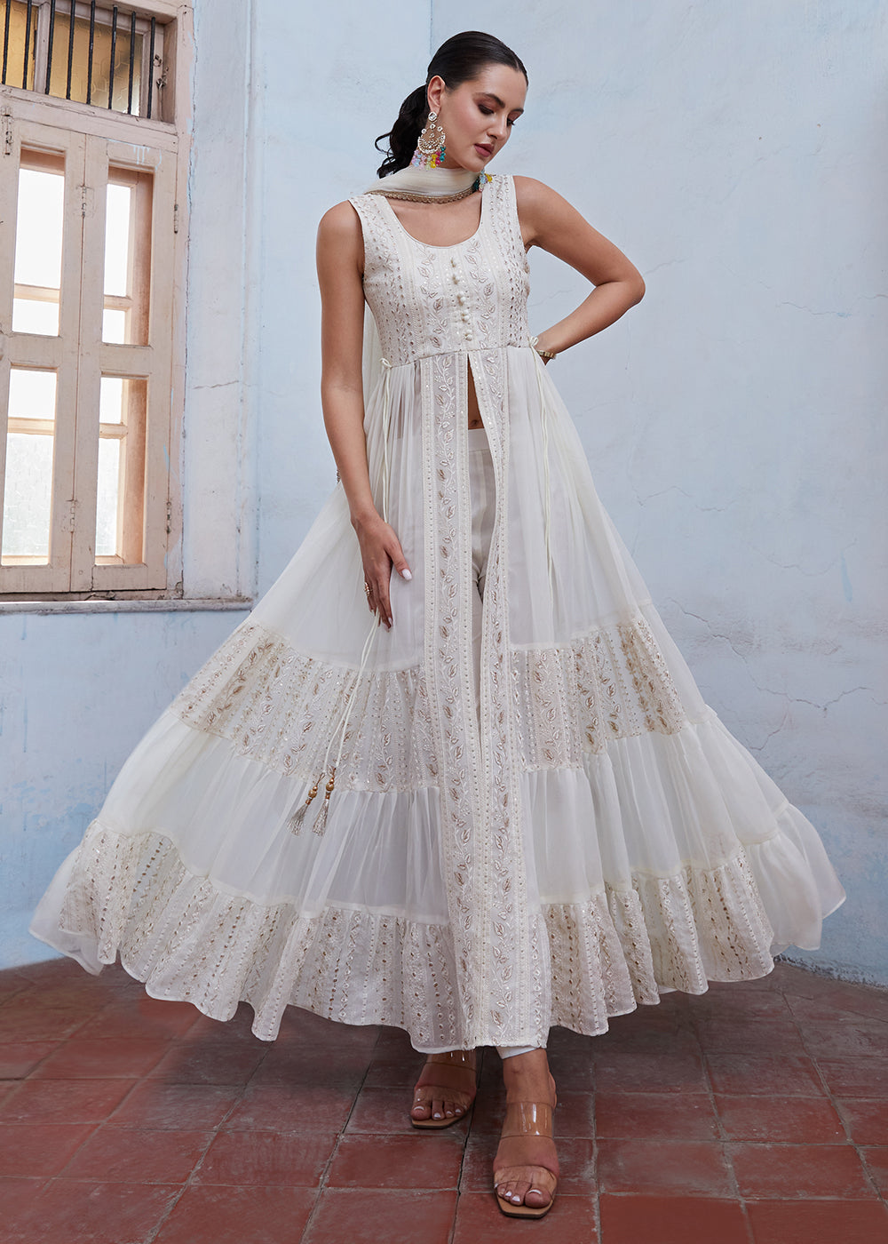 Buy White Designer Gown Online at Ethnic Gallery Buy White Designer Gown Online at Ethnic Gallery