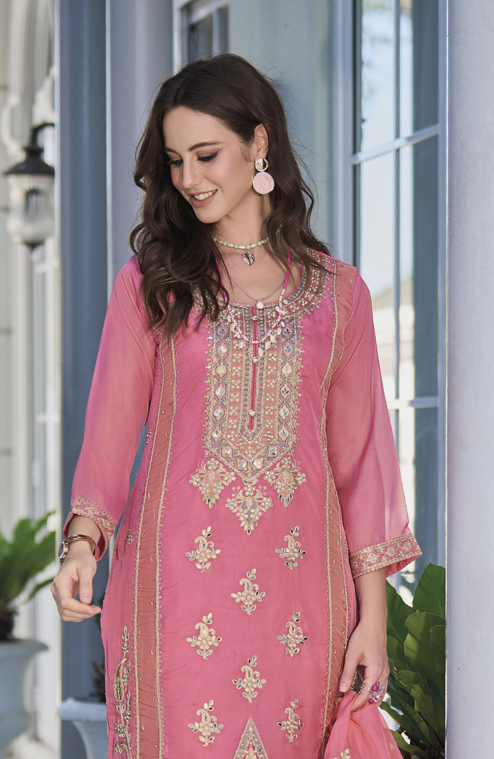 Readymade Elegant Pink Designer Salwar Kameez