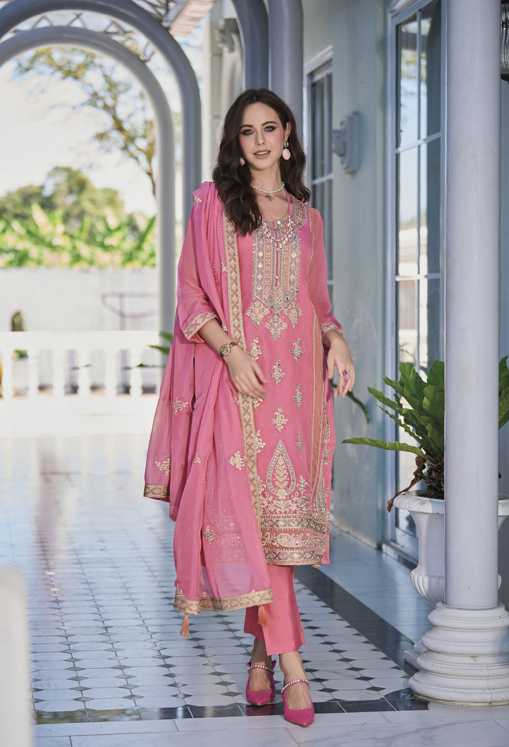 Readymade Elegant Pink Designer Salwar Kameez