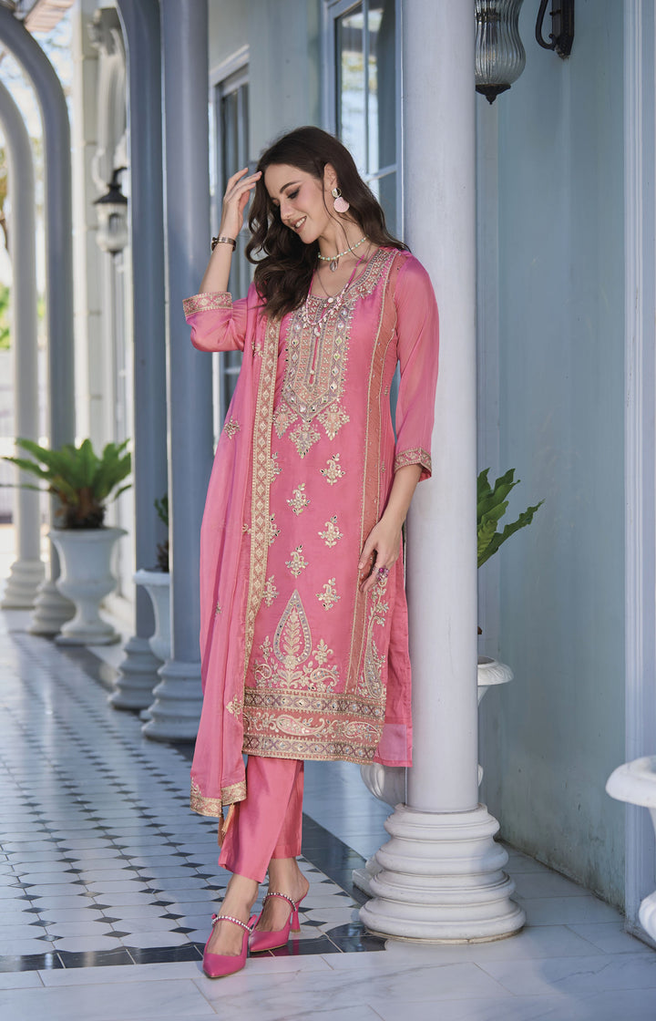 Readymade Elegant Pink Designer Salwar Kameez