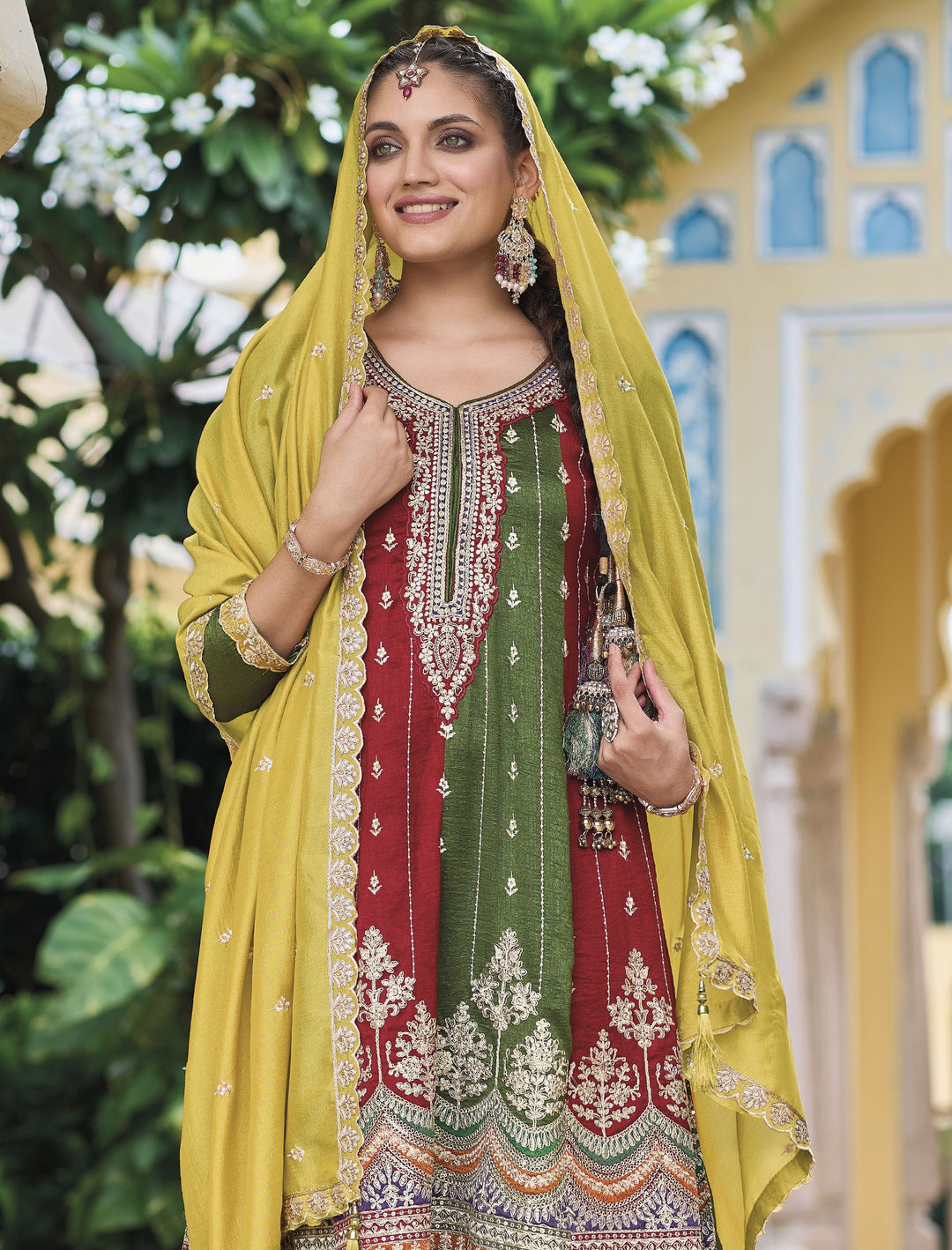 Readymade Elegant Green Designer Salwar Kameez
