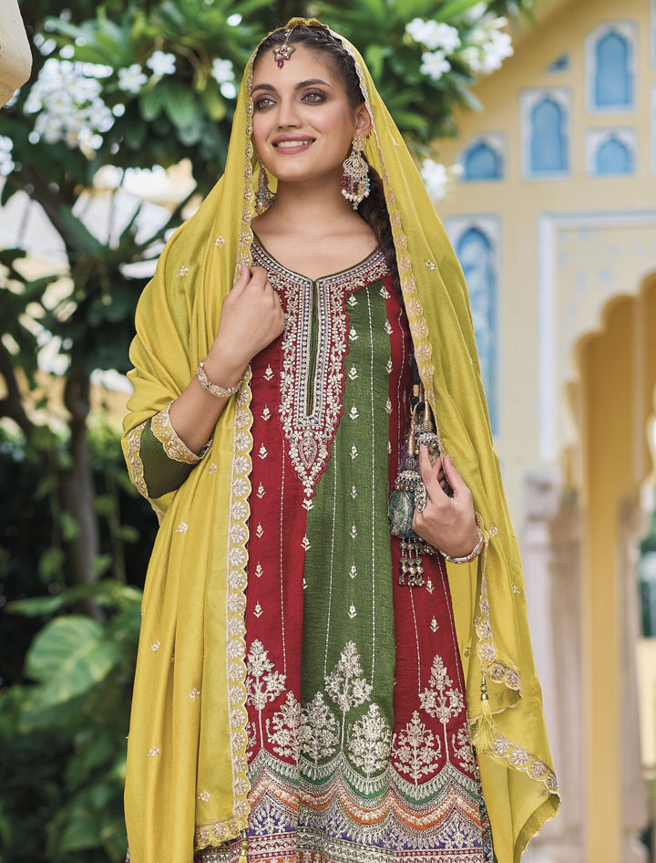 Readymade Elegant Green Designer Salwar Kameez