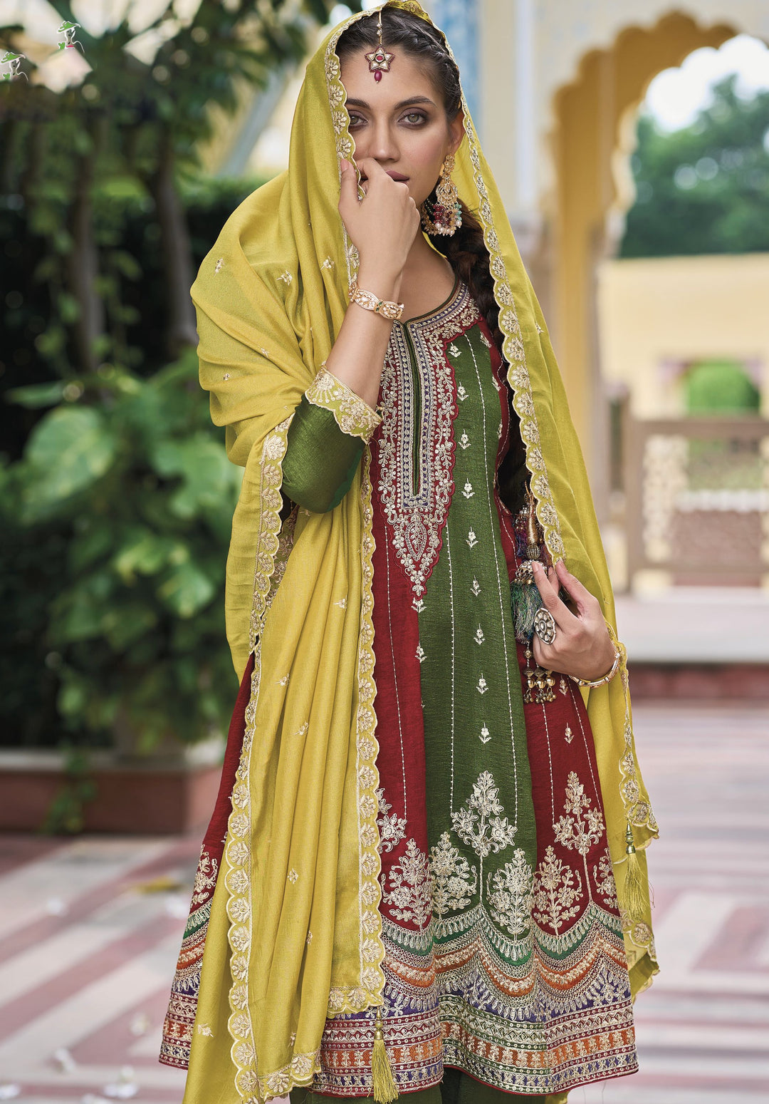 Readymade Elegant Green Designer Salwar Kameez