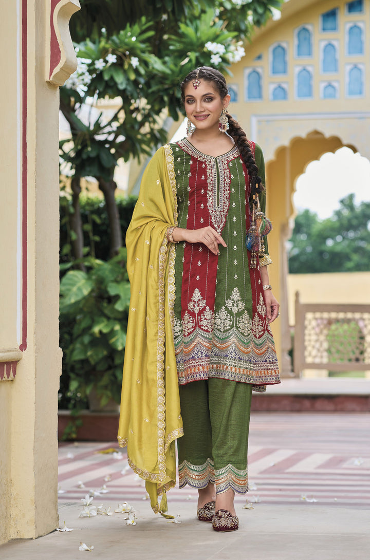 Readymade Elegant Green Designer Salwar Kameez