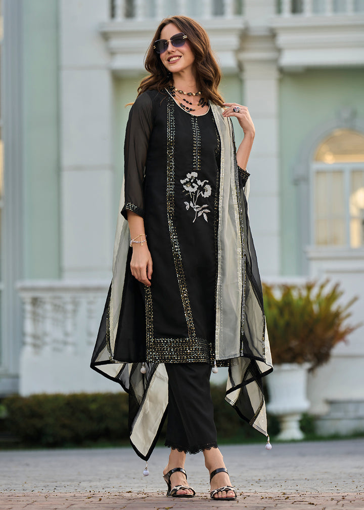 Readymade Elegant Black Salwar Kameez