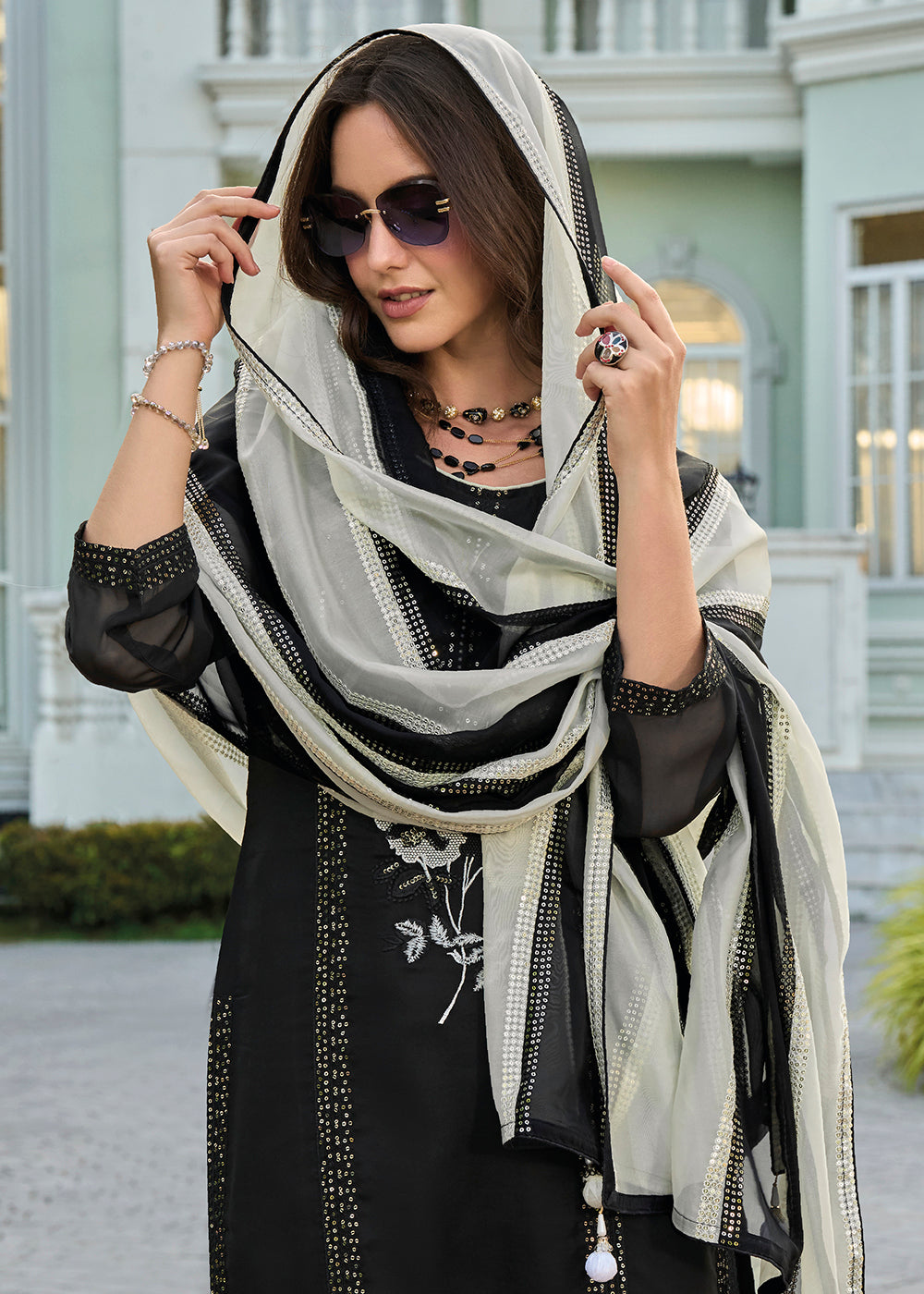 Readymade Elegant Black Salwar Kameez