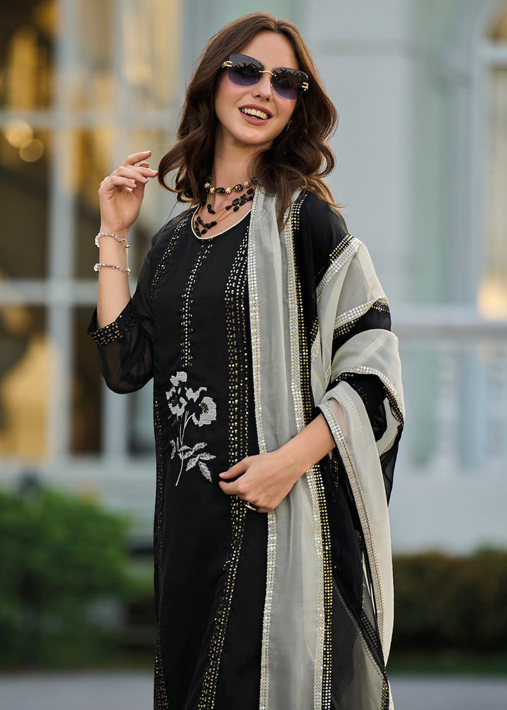 Readymade Elegant Black Salwar Kameez