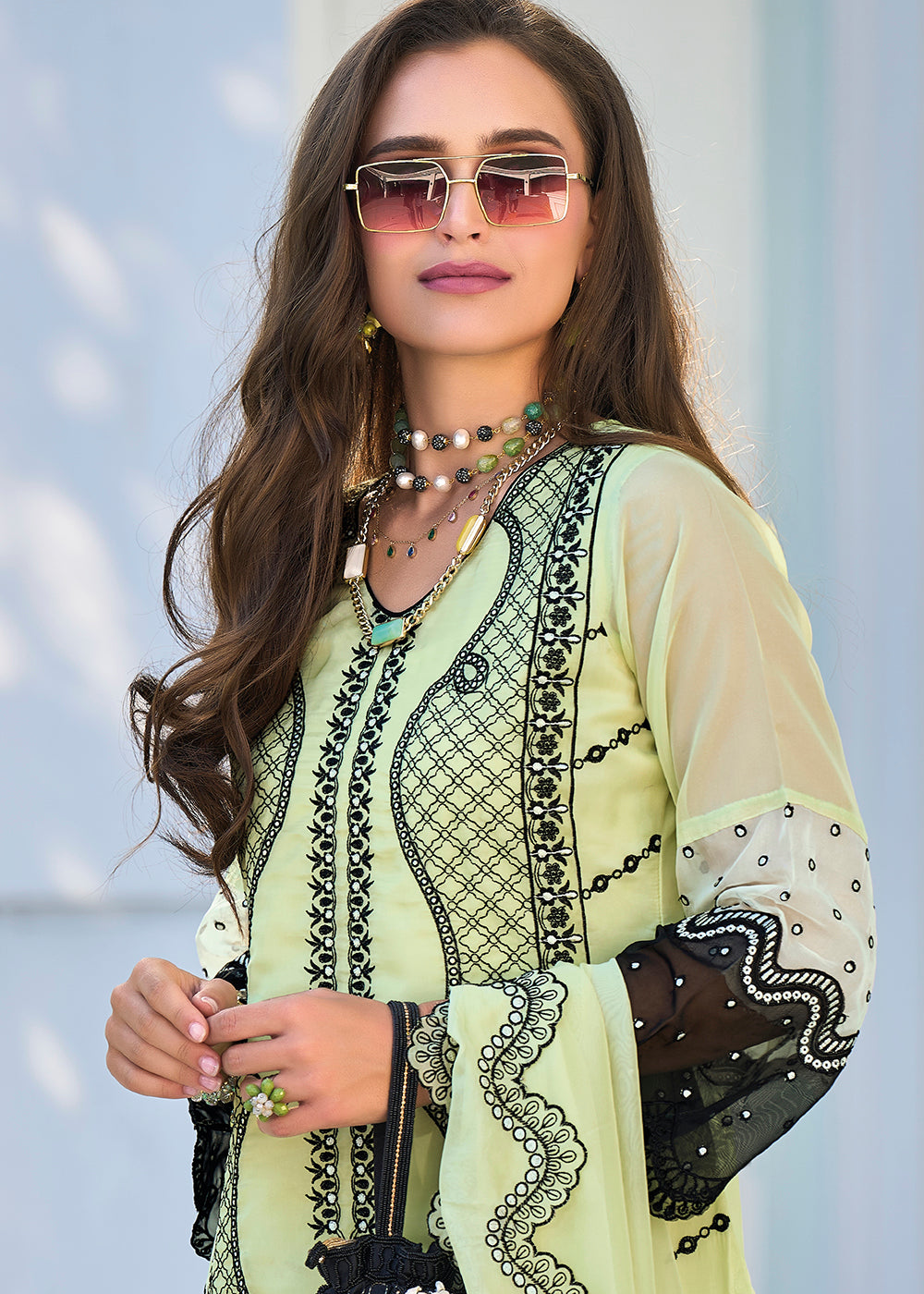Readymade Stunning Mint Designer Salwar Kameez