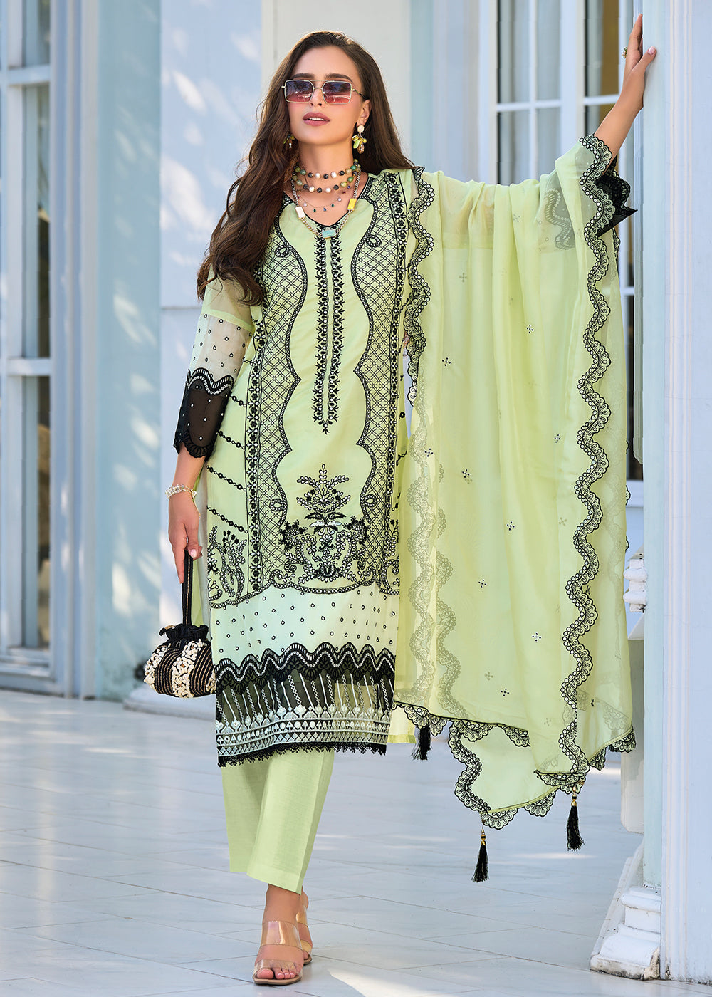 Readymade Stunning Mint Designer Salwar Kameez