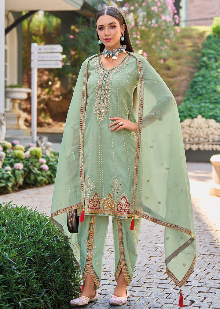 Readymade Elegant Green Designer Salwar Kameez