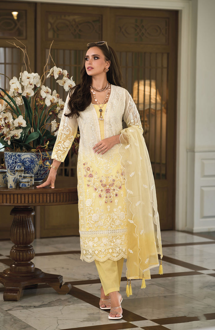 Readymade Elegant Light Yellow Designer Salwar Kameez