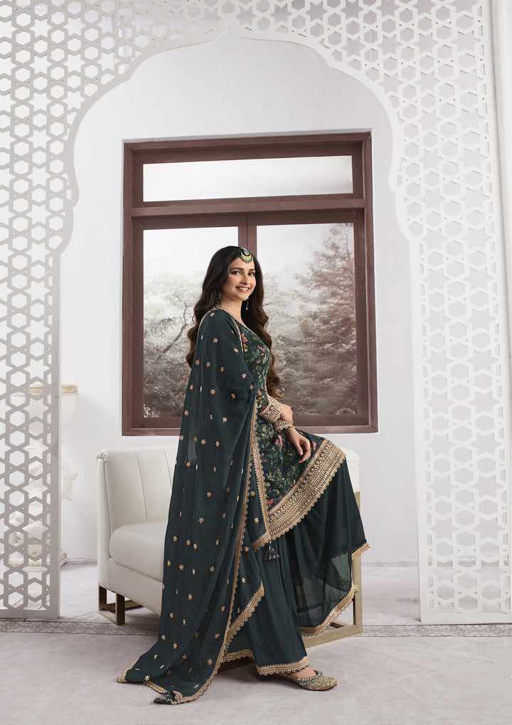 Readymade Designer Salwar Kameez in Elegant Rama Green