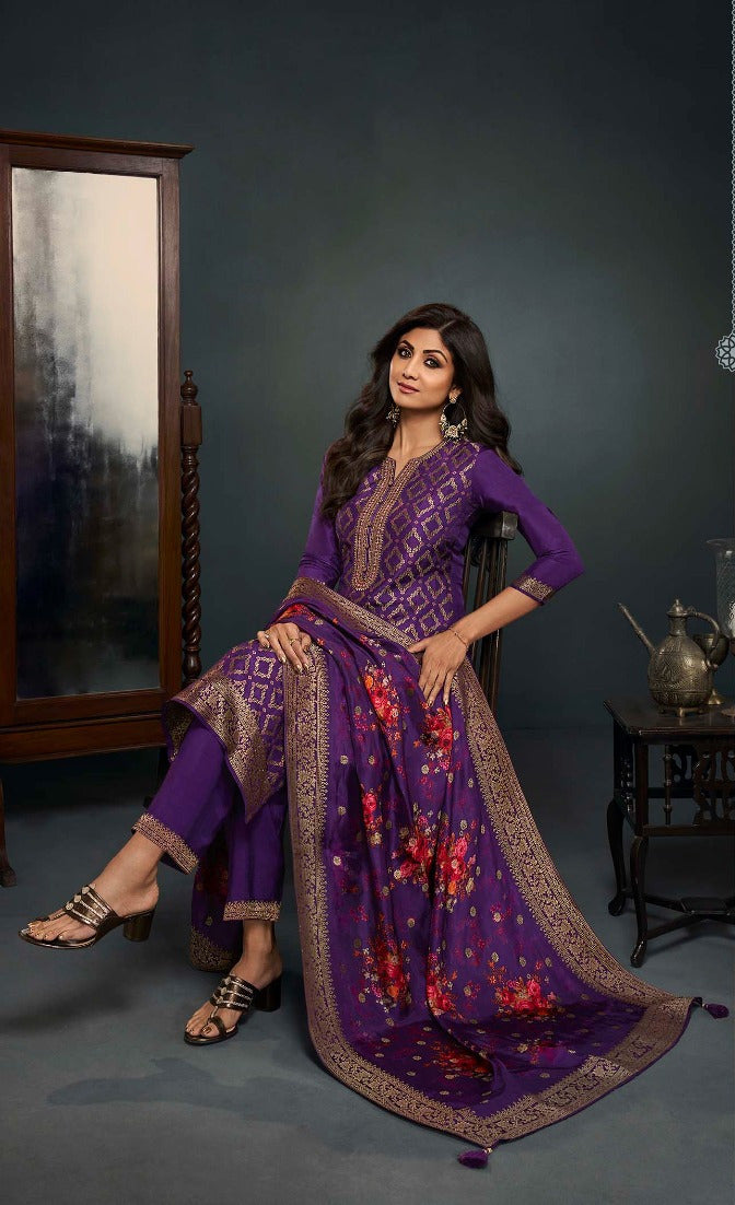 Readymade Designer Purple Salwar Kameez