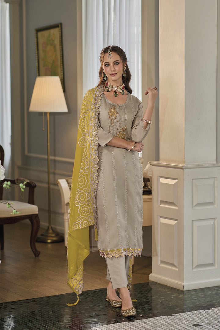 Readymade Designer Yellow Salwar Kameez