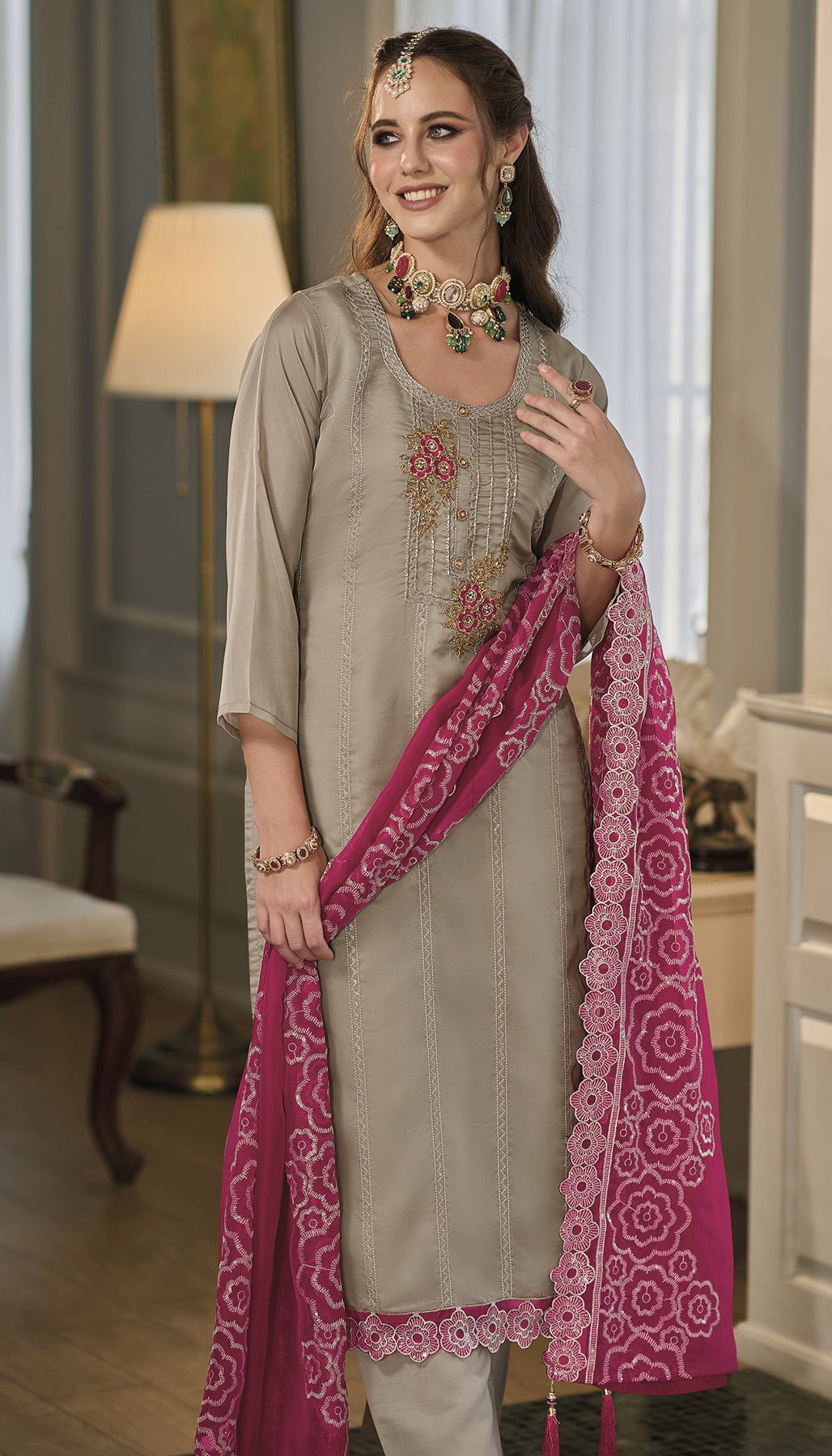 Readymade Designer Pink Salwar Kameez