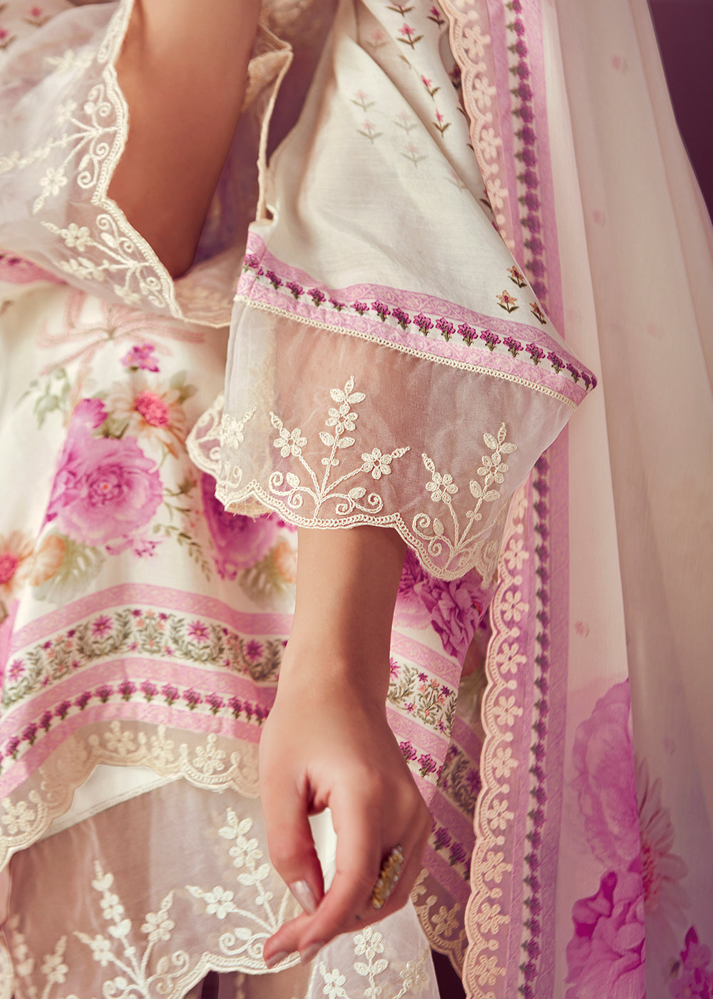 Readymade Designer White Salwar Kameez