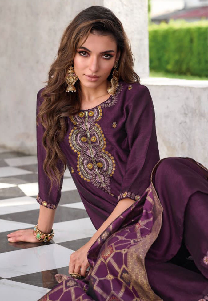 Designer Readymade Salwar Kameez in Wine
