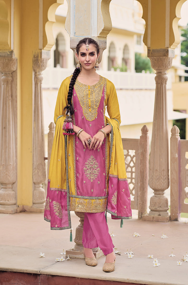 Readymade Pink Designer Salwar Kameez