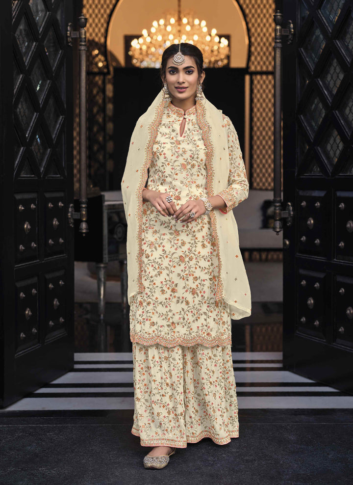 Timeless Elegance in White Designer Indian Salwar Kameez